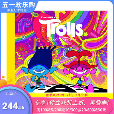 【预售】英文原版 梦工厂艺术：魔发精灵3 The Art of DreamWorks Trolls Band Together 英文生活 正版进口图书