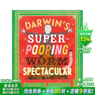 【预售】达尔文的便便蚯蚓秀 Darwin's Super-Pooping Worm Spectacular 英文儿童插画科普绘本 进口童书