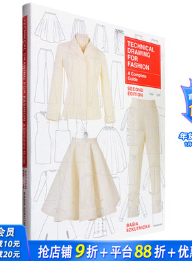 【预售】英文原版 时装技术制图 Technical Drawing for Fashion 服装设计图书