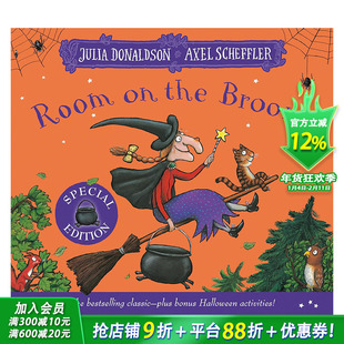 【预售】扫帚上的房间 Room On The Broom 英文儿童插画故事绘本 进口童书