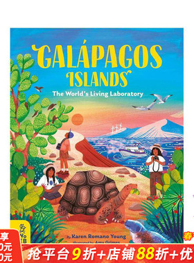 【现货】加拉帕戈斯群岛：世界生活实验室 Galápagos Islands: The World’s Living Laboratory 英文儿童科普插画绘本 进口童书