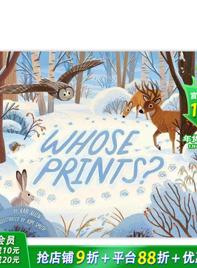 【预售】雪地足迹 Whose Prints? 英文儿童插画故事绘本 英语早教进口童书