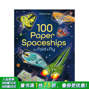 预售 Paper fold 英文儿童趣味互动绘本 100架纸飞船 fly 折纸启蒙 进口童书 100 Spaceships