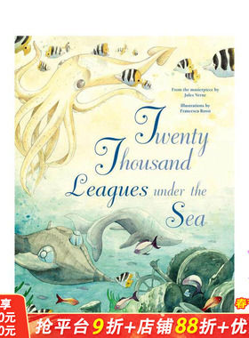 【预售】海底两万里：儒勒·凡尔纳经典改编 Twenty Thousand Leagues Under the Sea  英文儿童插画故事绘本 进口童书