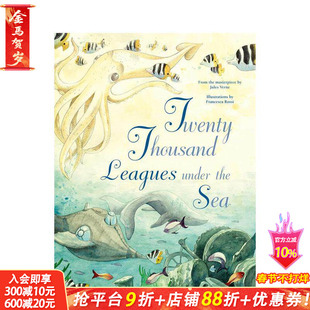 【预售】海底两万里:儒勒·凡尔纳经典改编 Twenty Thousand Leagues Under the Sea 英文儿童插画故事绘本 进口童书