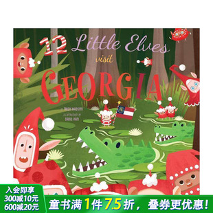 Elves 进口童书 英文儿童插画故事科普绘本 Georgia Visit Little 圣诞数数绘本 只小精灵拜访格鲁吉亚 预售