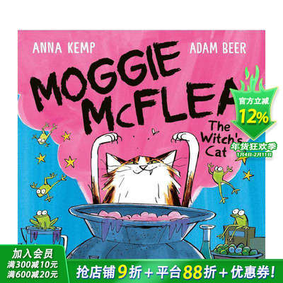 【现货】女巫的猫 Moggie McFlea Moggie McFlea : The Witch's Cat 英文儿童故事绘本 进口童书