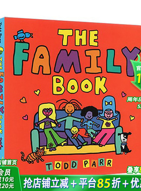 【预售】英文原版 The Family Book 纸板书 淘弟有个大世界 家的味道 Todd Parr 儿童家庭成长教育绘本