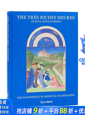 【预售】中世纪泥金手抄本：贝里公爵时祷书 The Très Riches Heures of Jean 英文艺术画册 装饰艺术 精美复刻版 正版进口书
