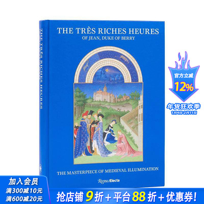 【预售】中世纪泥金手抄本：贝里公爵时祷书 The Très Riches Heures of Jean 英文艺术画册 装饰艺术 精美复刻版 正版进口书