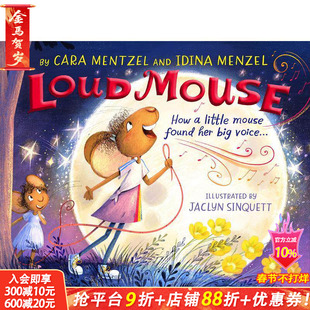 【预售】英语 大嗓门老鼠Loud Mouse 冰雪奇缘主题曲演唱者Idina Menzel创作 英文儿童精装艺术插画绘本故事 3-6岁 进口图书
