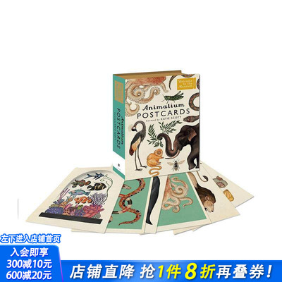 【预售】【欢迎来到博物馆】：动物园明信片 Animalium Postcards: (Welcome To The Museum) 原版明信片 正版进口书