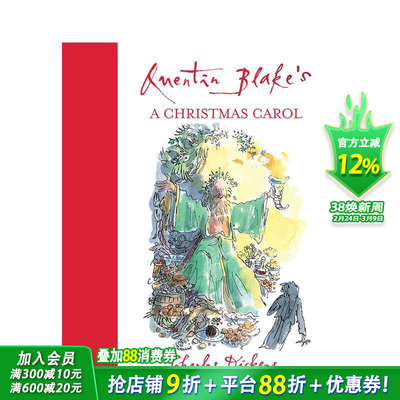 【预售】【传奇插画师Quentin Blake】圣诞颂歌 狄更斯 Quentin Blake's A Christmas Carol 原版英文儿童故事 进口绘本图书