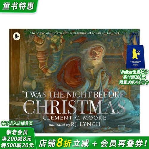 【现货】圣诞前夜 Twas the Night Before Christmas 英文儿童插画故事绘本 进口童书