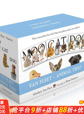 【预售】【Matthew Van Fleet】动物 触摸操作纸板书3册套装 Van Fleet Animal Trio (Boxed Set) 原版英文儿童立体 正版进口书籍