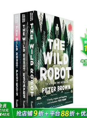 【预售】荒野机器人 3册套装 Wild Robot Series Boxset 凯迪克奖插画师Peter Brown 12岁+英文小说故事文学 英语拓展进口书