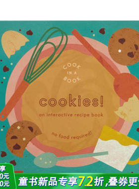 【预售】饼干!:一本互动食谱Cookies!: An Interactive Recipe Book 儿童趣味互动绘本书 3-6岁孩子食物料理常识普及