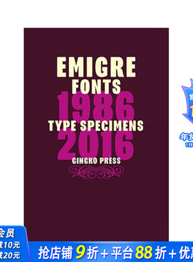 【现货】Emigre Fonts: Type Specimens字体标本1986-2016 字体设计原版书籍