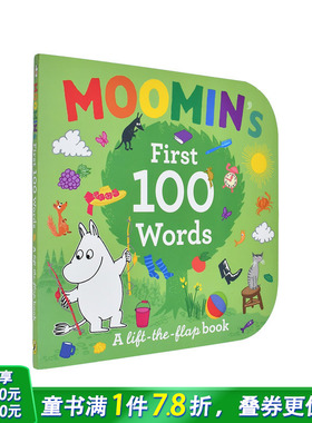 【预售】姆明的前 100 个字 Moomin's First 100 Words 艺术插画绘本 3岁+英文儿童故事英语早教 进口童书