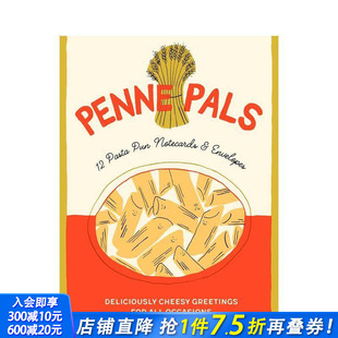 原版 通心粉 Pals Penne Pasta Envelopes 卡牌 爱：双关语记事卡 Notecards Pun 进口书 正版 预售