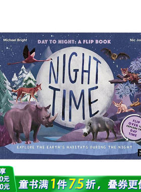 【预售】【翻翻书】昼夜：探索地球栖息地昼夜生态 Daytime and Night-time 原版英文儿童趣味互动科普绘本进口书 善优图书