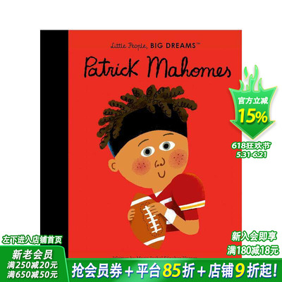 【预售】【小人物，大梦想】帕特里克·马霍姆斯 Patrick Mahomes 橄榄球运动员 英文儿童插画故事绘本 进口童书