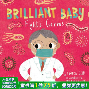 Brilliant 图书 打败细菌Fights 5岁宝宝病菌知识启蒙早教纸板绘本书 英文原版 智慧宝宝 Germs Baby 预防生病 现货