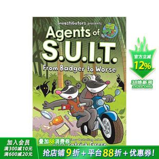 【预售】【调查员:西装特工】卷2:獾上加乱(精装) InvestiGators: Agents of S.U.I.T. 英文儿童漫画故事 英语拓展阅读进口书