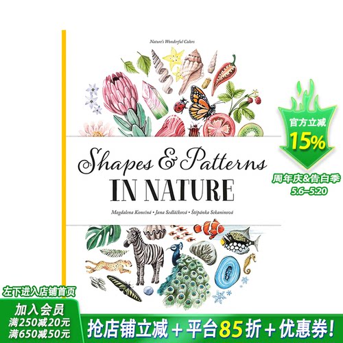 【现货】英文原版 自然界中的形状和图案Shapes and Patterns in Nature 儿童英语艺术插画绘本精装 6岁+进口图书 善优童书