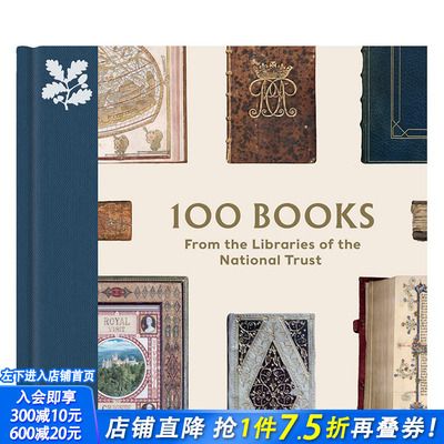【预售】英文原版 英国国民信托图书馆的100本书 100 Books from the Libraries of the National Trust 艺术 正版进口书籍画册