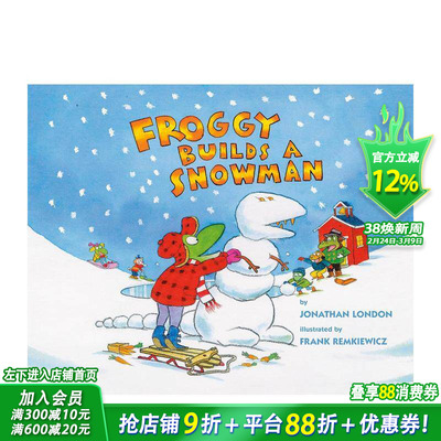 【预售】Froggy Builds A Snowman呱吉小青蛙堆雪人 英文原版儿童绘本【善优童书】