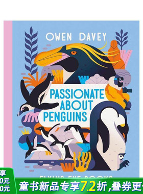【预售】英文原版 【欧文·戴维动物系列】富有激情的企鹅Passionate About Penguins 精装插画儿童绘本Owen Davey 进口图书
