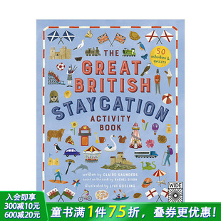 Activity 英文原版 英国宅家悠闲游戏指南The 9岁少儿智玩能力培养互动活动书 Book Staycation British Great 现货