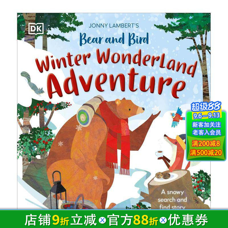 【预售】【约翰尼&middot;兰伯特的熊和小鸟】冬日奇境冒险 Jonny Lambert's Bear and Bird 英文儿童插画故事绘本 进口童书