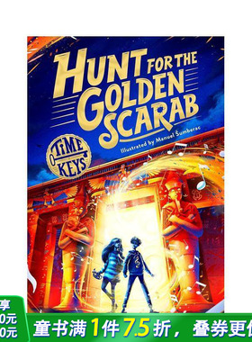 【预售】【时间之钥】#1：寻找金色圣甲虫 【Time Keys】Hunt for the Golden Scarab 英文儿童历史探险小说故事书  英语拓展阅读