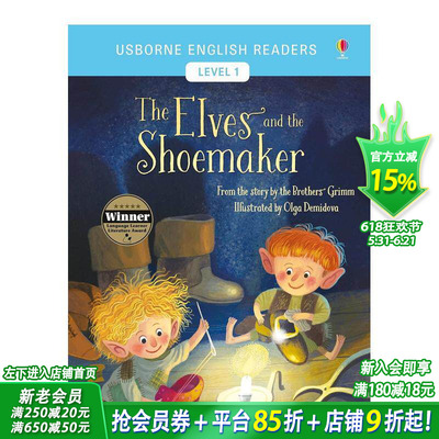 【预售】精灵和鞋匠 ER The Elves and the Shoemaker 英文儿童桥梁章节故事 英语拓展阅读进口书