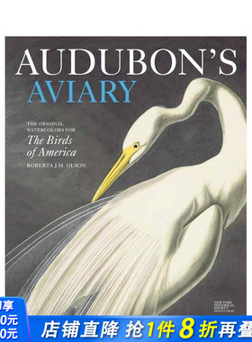 【预售】奥杜邦的鸟舍：关于美国鸟类的水彩画 Audubon‘s Aviary 原版英文艺术画册画集 正版进口书