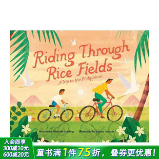 Riding Through Rice 英文儿童插画故事绘本 骑车穿过稻田 Fields 英语进口童书 预售