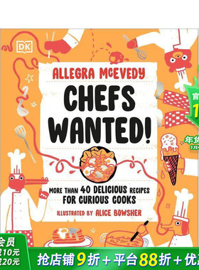 【现货】厨师招聘：为好奇的厨师准备的40多道美味食谱 Chefs Wanted 英文儿童趣味互动绘本 英语早教进口书
