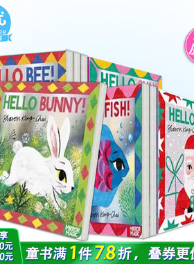 【现货多册选拍】魔法镜子书：你好,小兔子/蜜蜂/小鱼/太阳/圣诞老人 趣味寻物 0-3岁英文儿童互动英语启蒙纸板书绘本Mirror Magic