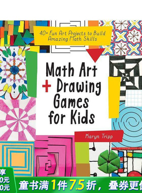 【预售】英文原版 40多个儿童数学艺术和绘画游戏活动 Math Art and Drawing Games for Kids 艺术启蒙 6岁+儿童英语绘本进口图书