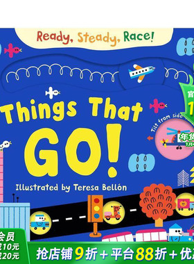 【预售】预备，稳住，冲！交通工具竞速赛 Ready， Steady， Race! Things That Go! 英文儿童趣味互动绘本 英语早教进口书