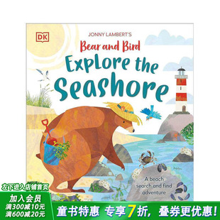【现货】【约翰尼·兰伯特的熊和小鸟】海岸探索 Jonny Lambert’s Bear and Bird Explore the Seashore 英文儿童插画故事绘本书