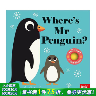 预售 Flaps 0岁 企鹅先生在哪里？ 英文儿童趣味互动 毛毡翻翻书 英语早教进口童书 Felt Penguin Where