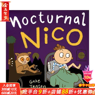 【预售】夜行的尼科 Nocturnal Nico 英文儿童插画故事绘本 进口童书