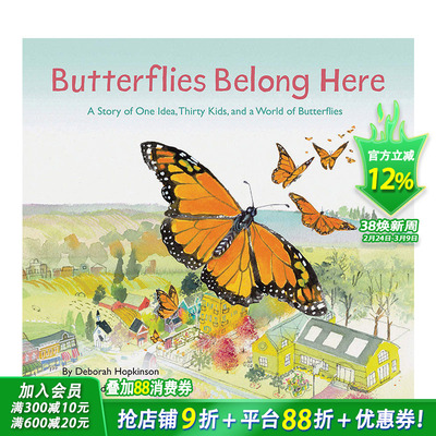 【预售】Butterflies Belong Here 蝴蝶属于这里 关于搬家与适应 英文原版绘本【善优童书】