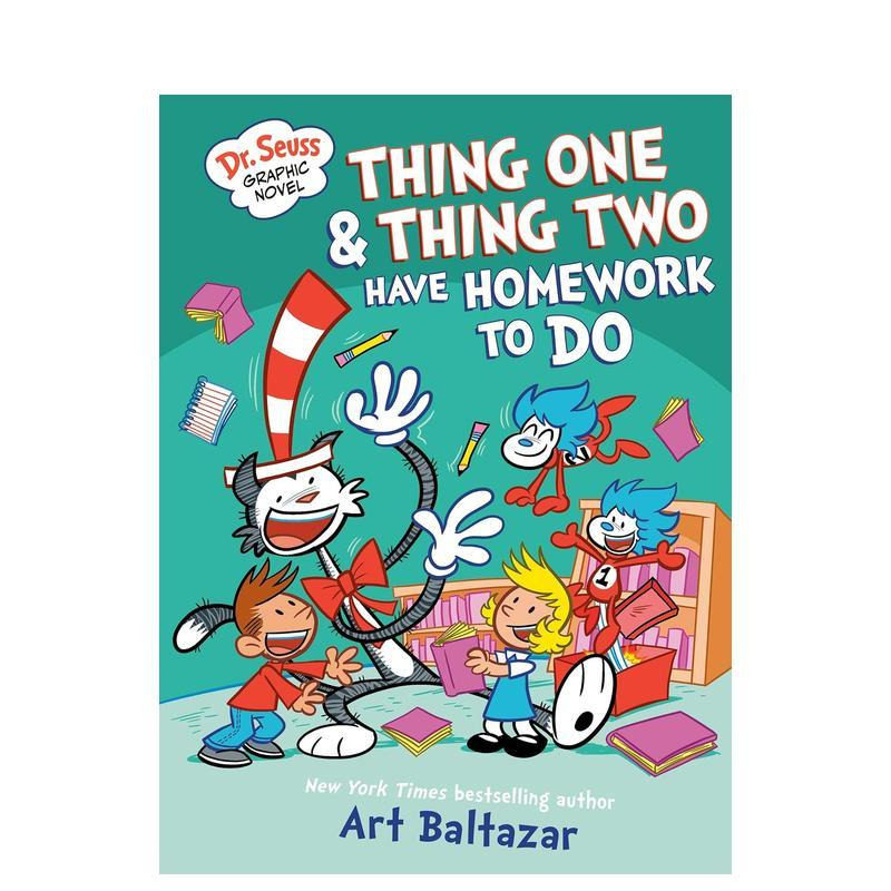 【现货】苏斯博士图画小说：一号东西和二号东西有作业要做 Dr. Seuss Graphic Novel 精装英文儿童漫画故事 英语拓展阅读书