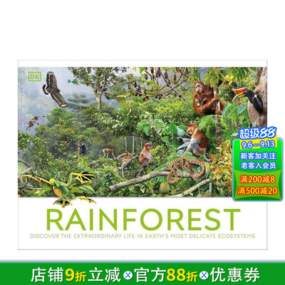 【预售】热带雨林 Rainforest 英文儿童插画科普绘本 进口童书 DK
