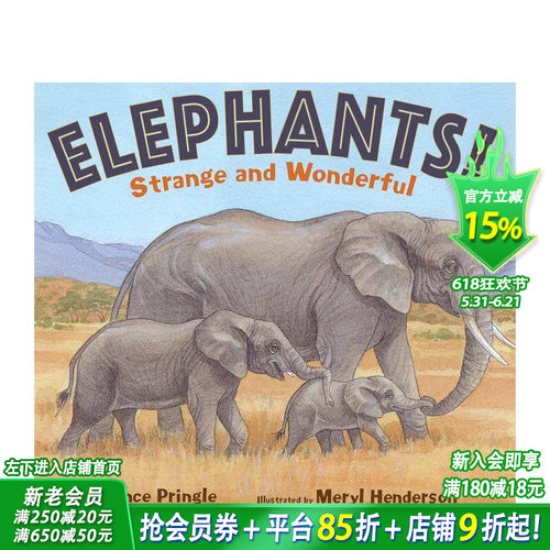 【现货】大象！Elephants! 自然生物科普课外阅读故事绘本 Laurence Pringle 适合7-12岁少儿 英文原版 图书