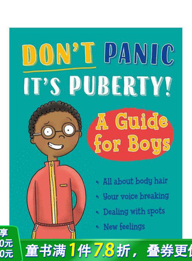 【预售】别慌 是青春期到了！： 男孩指南 Don't Panic， It's Puberty!: A Guide for Boys 英文儿童插画科普绘本 进口童书